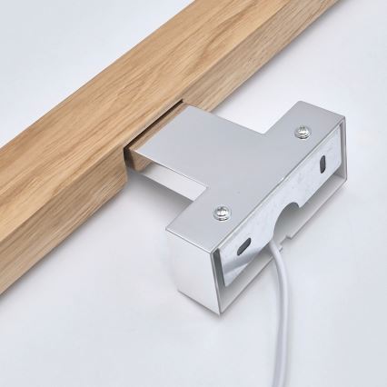 Brilagi - LED Łazienkowe oświetlenie lustra WOODY MIRROR LED/12W/230V 60 cm IP44 dąb/chrom błyszczący