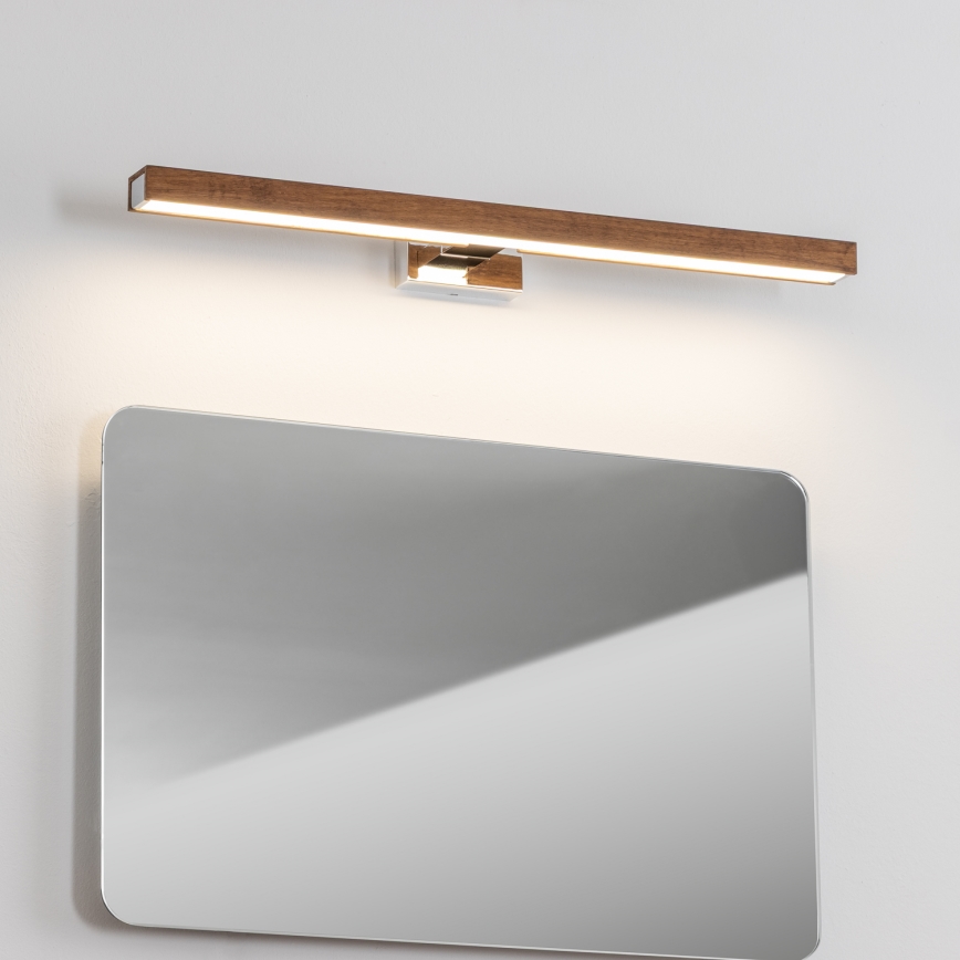 Brilagi - LED Łazienkowe oświetlenie lustra WOODY MIRROR LED/12W/230V 60 cm IP44 dąb wiśnia/chrom błyszczący