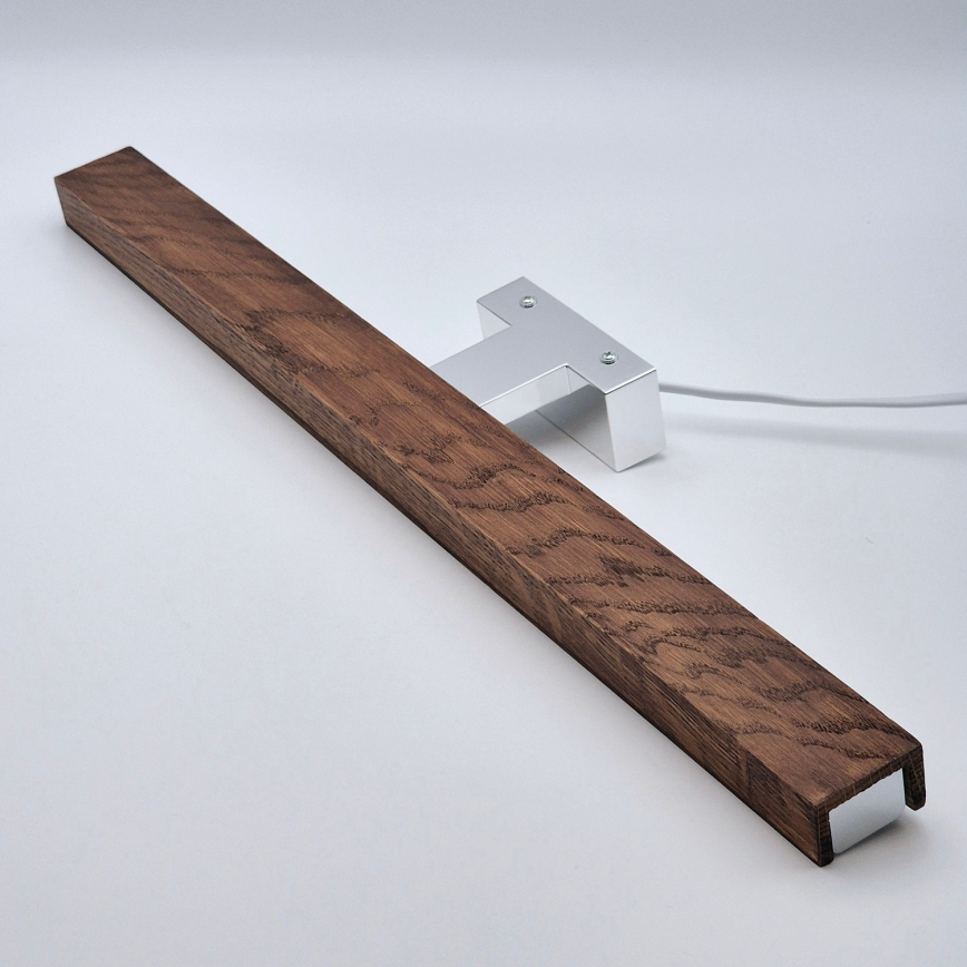 Brilagi - LED Łazienkowe oświetlenie lustra WOODY MIRROR LED/12W/230V 60 cm IP44 dąb wiśnia/chrom błyszczący
