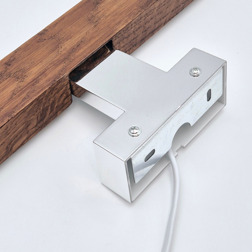 Brilagi - LED Łazienkowe oświetlenie lustra WOODY MIRROR LED/12W/230V 60 cm IP44 dąb wiśnia/chrom błyszczący