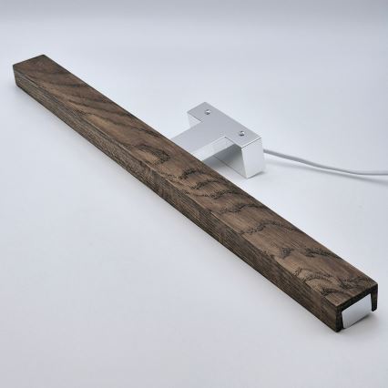 Brilagi - LED Łazienkowe oświetlenie lustra WOODY MIRROR LED/12W/230V 60 cm IP44 dąb orzech/chrom błyszczący