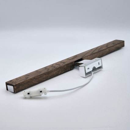 Brilagi - LED Łazienkowe oświetlenie lustra WOODY MIRROR LED/12W/230V 60 cm IP44 dąb orzech/chrom błyszczący