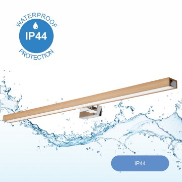 Brilagi - LED Łazienkowe oświetlenie lustra WOODY MIRROR LED/15W/230V 90 cm IP44 dąb/chrom błyszczący