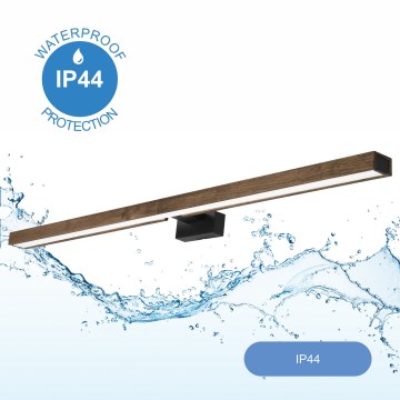 Brilagi - LED Łazienkowe oświetlenie lustra WOODY MIRROR LED/15W/230V 90 cm IP44 dąb orzech/czarny
