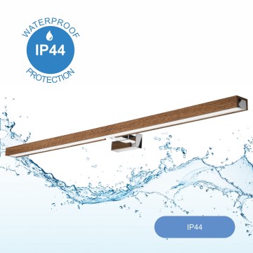 Brilagi - LED Łazienkowe oświetlenie lustra WOODY MIRROR LED/15W/230V 90 cm IP44 dąb wiśnia/chrom błyszczący