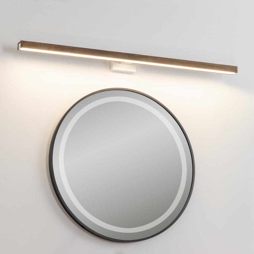 Brilagi - LED Łazienkowe oświetlenie lustra WOODY MIRROR LED/15W/230V 90 cm IP44 dąb orzech/biały