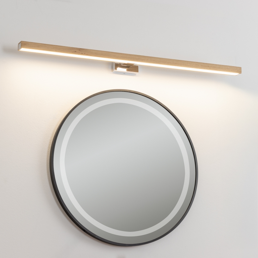 Brilagi - LED Łazienkowe oświetlenie lustra WOODY MIRROR LED/15W/230V 90 cm IP44 dąb/chrom błyszczący