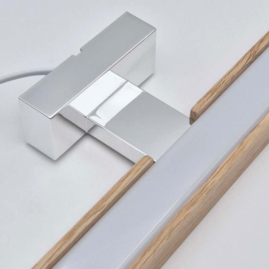 Brilagi - LED Łazienkowe oświetlenie lustra WOODY MIRROR LED/15W/230V 90 cm IP44 dąb/chrom błyszczący