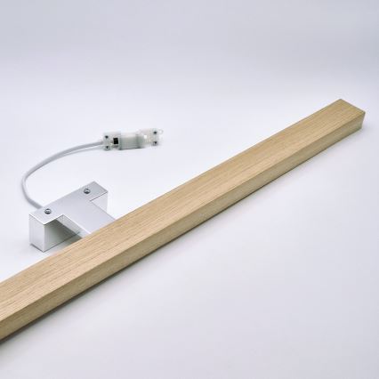 Brilagi - LED Łazienkowe oświetlenie lustra WOODY MIRROR LED/15W/230V 90 cm IP44 dąb/chrom błyszczący