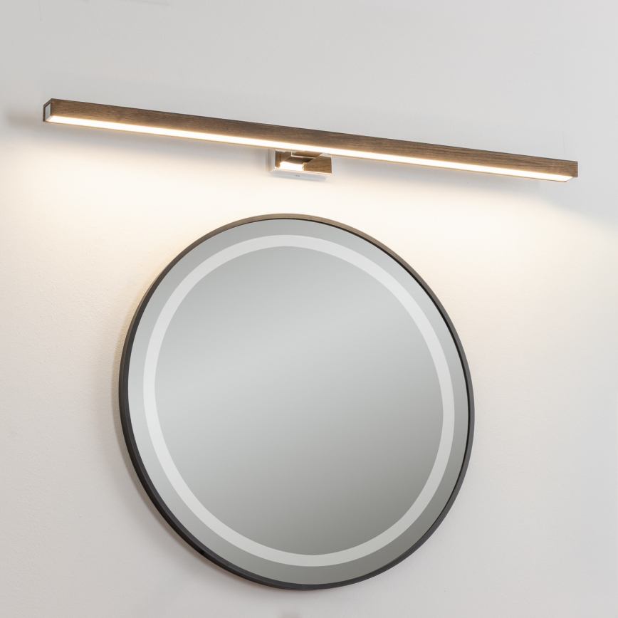 Brilagi - LED Łazienkowe oświetlenie lustra WOODY MIRROR LED/15W/230V 90 cm IP44 dąb orzech/chrom błyszczący
