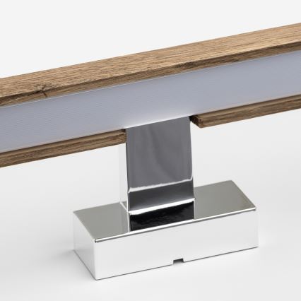 Brilagi - LED Łazienkowe oświetlenie lustra WOODY MIRROR LED/15W/230V 90 cm IP44 dąb orzech/chrom błyszczący