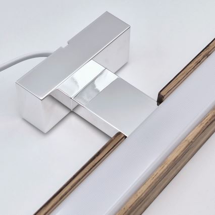 Brilagi - LED Łazienkowe oświetlenie lustra WOODY MIRROR LED/15W/230V 90 cm IP44 dąb orzech/chrom błyszczący