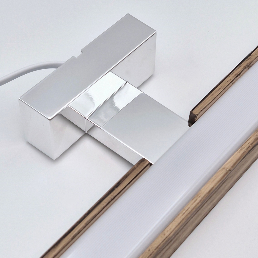 Brilagi - LED Łazienkowe oświetlenie lustra WOODY MIRROR LED/15W/230V 90 cm IP44 dąb orzech/chrom błyszczący