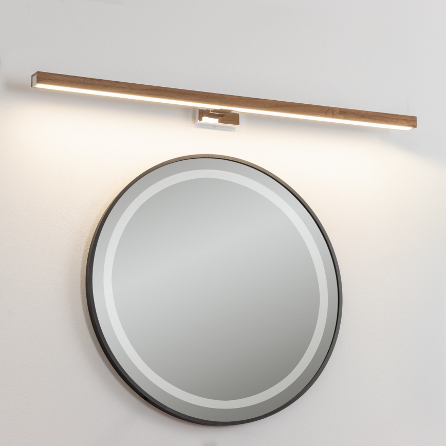 Brilagi - LED Łazienkowe oświetlenie lustra WOODY MIRROR LED/15W/230V 90 cm IP44 dąb wiśnia/chrom błyszczący