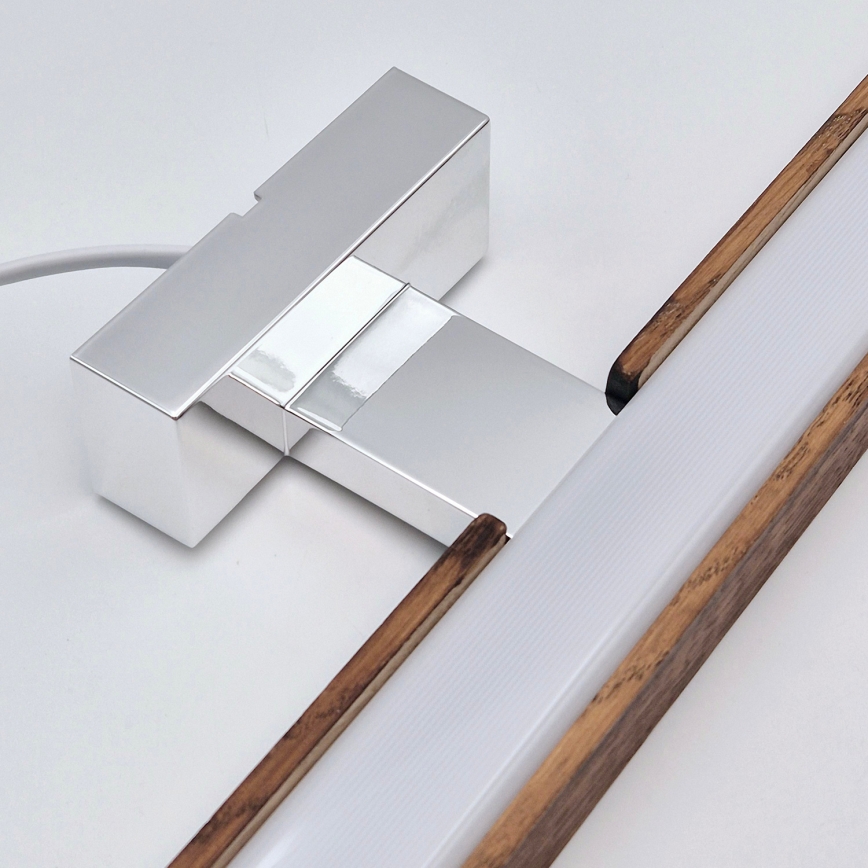 Brilagi - LED Łazienkowe oświetlenie lustra WOODY MIRROR LED/15W/230V 90 cm IP44 dąb wiśnia/chrom błyszczący