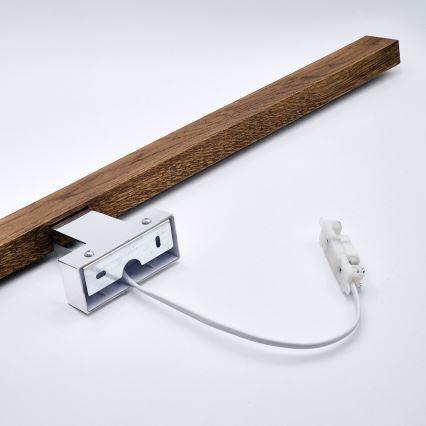 Brilagi - LED Łazienkowe oświetlenie lustra WOODY MIRROR LED/15W/230V 90 cm IP44 dąb wiśnia/chrom błyszczący