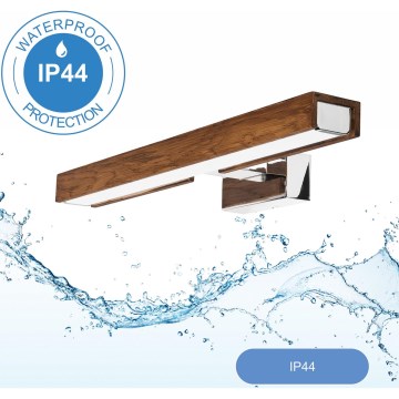 Brilagi - LED Łazienkowe oświetlenie lustra WOODY MIRROR LED/8W/230V 40 cm IP44 dąb wiśnia/chrom błyszczący
