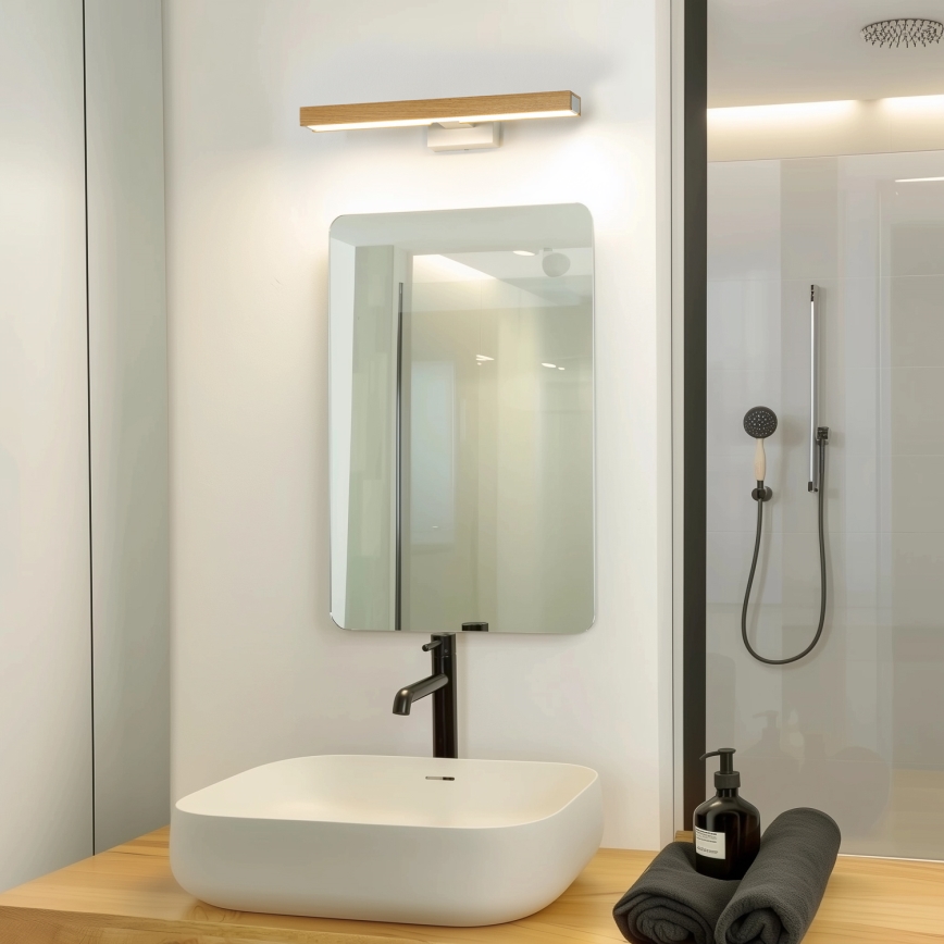 Brilagi - LED Łazienkowe oświetlenie lustra WOODY MIRROR LED/8W/230V 40 cm IP44 dąb/biały