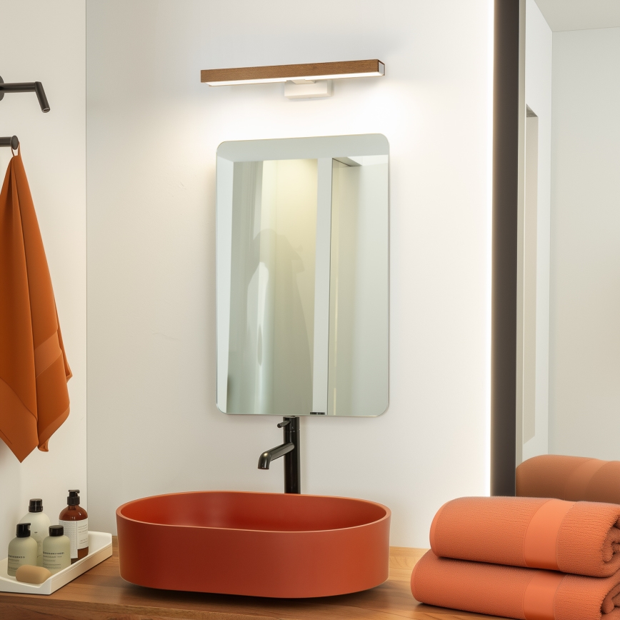 Brilagi - LED Łazienkowe oświetlenie lustra WOODY MIRROR LED/8W/230V 40 cm IP44 dąb wiśnia/biały