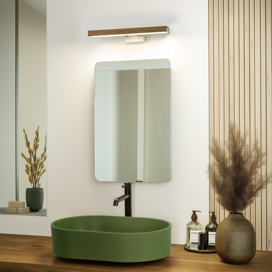 Brilagi - LED Łazienkowe oświetlenie lustra WOODY MIRROR LED/8W/230V 40 cm IP44 dąb orzech/biały