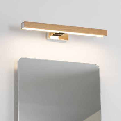 Brilagi - LED Łazienkowe oświetlenie lustra WOODY MIRROR LED/8W/230V 40 cm IP44 dąb/chrom błyszczący