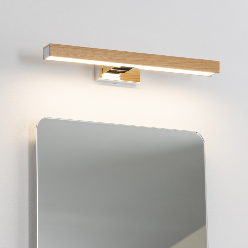 Brilagi - LED Łazienkowe oświetlenie lustra WOODY MIRROR LED/8W/230V 40 cm IP44 dąb/chrom błyszczący