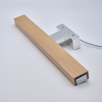 Brilagi - LED Łazienkowe oświetlenie lustra WOODY MIRROR LED/8W/230V 40 cm IP44 dąb/chrom błyszczący