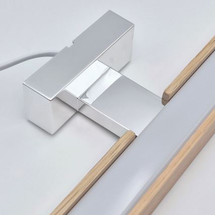 Brilagi - LED Łazienkowe oświetlenie lustra WOODY MIRROR LED/8W/230V 40 cm IP44 dąb/chrom błyszczący