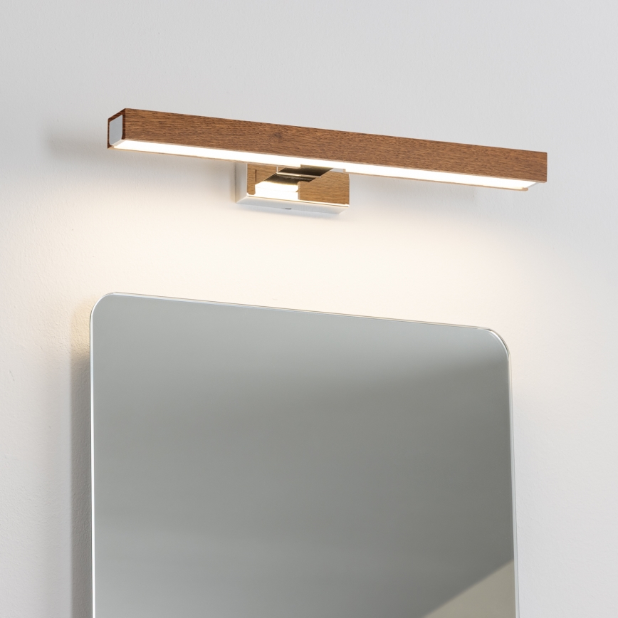 Brilagi - LED Łazienkowe oświetlenie lustra WOODY MIRROR LED/8W/230V 40 cm IP44 dąb wiśnia/chrom błyszczący