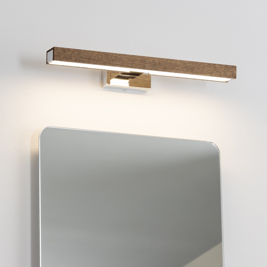 Brilagi - LED Łazienkowe oświetlenie lustra WOODY MIRROR LED/8W/230V 40 cm IP44 dąb orzech/chrom błyszczący