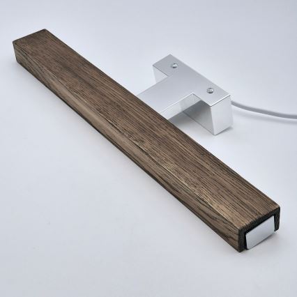 Brilagi - LED Łazienkowe oświetlenie lustra WOODY MIRROR LED/8W/230V 40 cm IP44 dąb orzech/chrom błyszczący