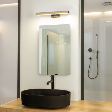 Brilagi - LED Łazienkowe oświetlenie lustra WOODY MIRROR LED/8W/230V 40 cm IP44 dąb/czarny