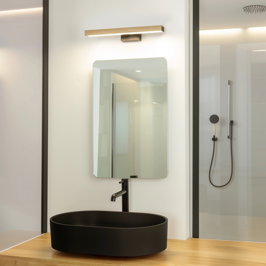 Brilagi - LED Łazienkowe oświetlenie lustra WOODY MIRROR LED/8W/230V 40 cm IP44 dąb/czarny