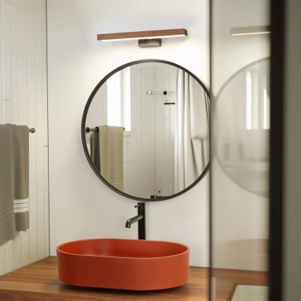 Brilagi - LED Łazienkowe oświetlenie lustra WOODY MIRROR LED/8W/230V 40 cm IP44 dąb wiśnia/czarny
