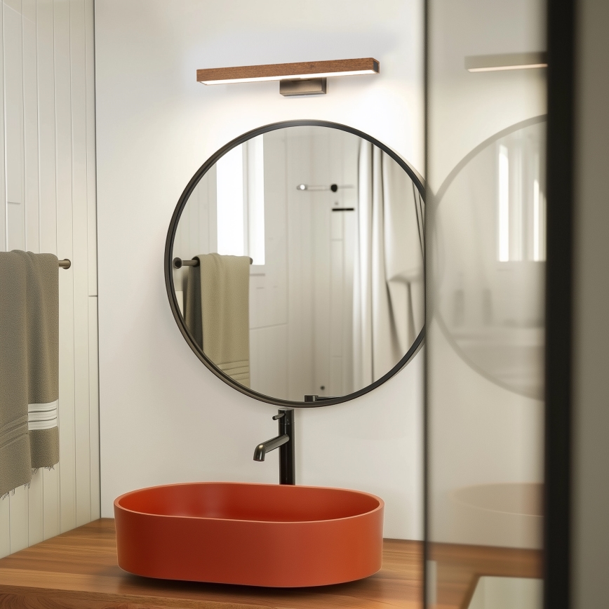 Brilagi - LED Łazienkowe oświetlenie lustra WOODY MIRROR LED/8W/230V 40 cm IP44 dąb wiśnia/czarny
