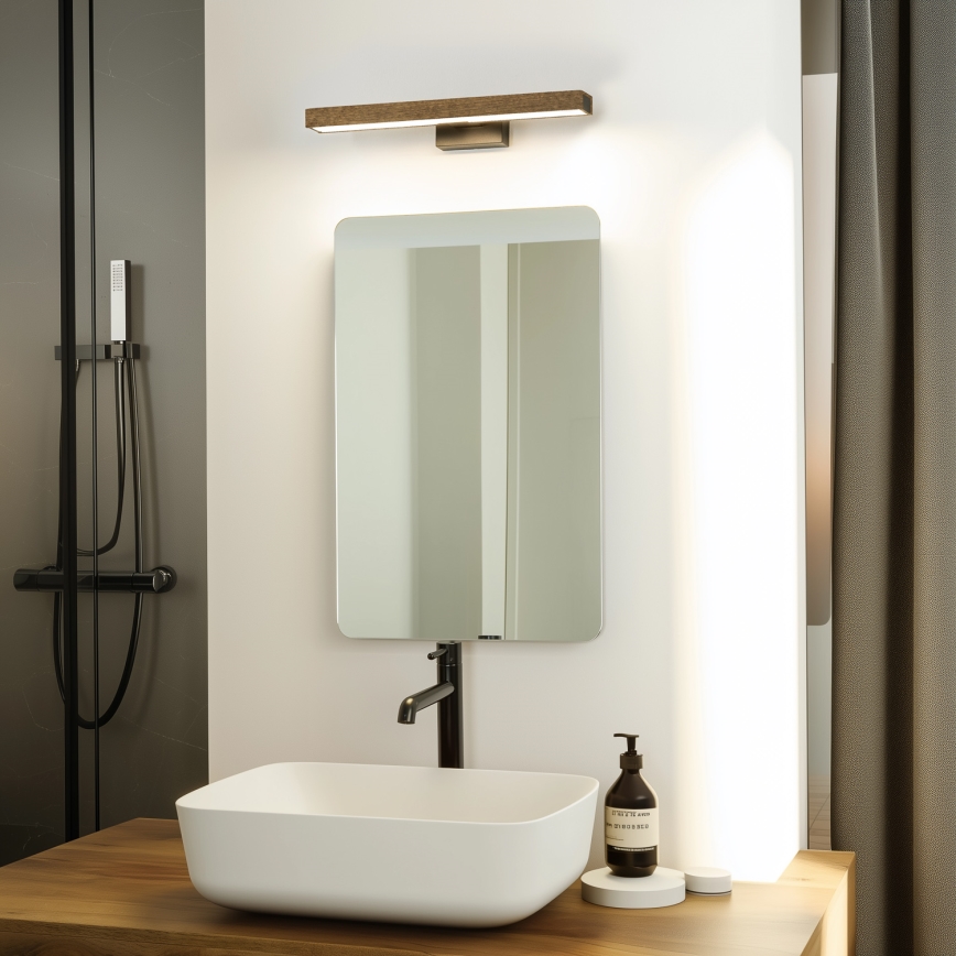 Brilagi - LED Łazienkowe oświetlenie lustra WOODY MIRROR LED/8W/230V 40 cm IP44 dąb orzech/czarny