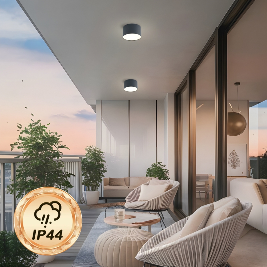 Brilagi - Oprawa sufitowa łazienkowa LED FORIS LED/9W/230V Ø 9 cm antracyt IP44 CRI 90