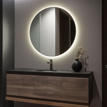 Brilagi - LED lustro łazienkowe VENA BLACK LED/32W/230V średnica 100 cm IP44 CRI 90 ściemnialne + CCT