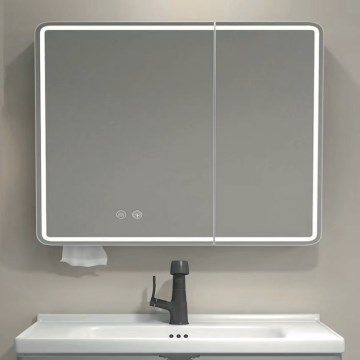 BRILAGI - LED lustrzana szafka łazienkowa z podświetleniem NOTO DOUBLE 78x70 cm