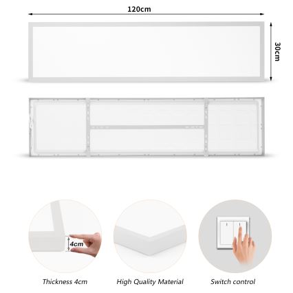 Brilagi - LED oprawa sufitowa do łazienki FRAME LED/50W/230V 3000/4000/6000K 120x30 cm IP44 srebrna