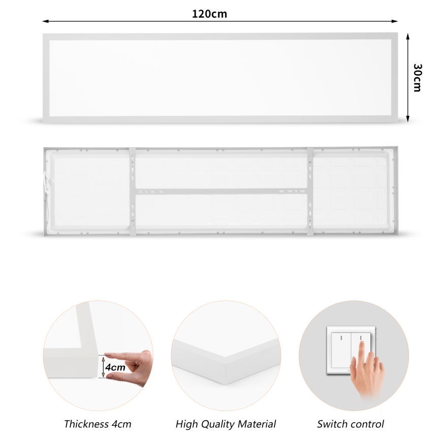 Brilagi - LED oprawa sufitowa do łazienki FRAME LED/50W/230V 3000/4000/6000K 120x30 cm IP44 srebrna