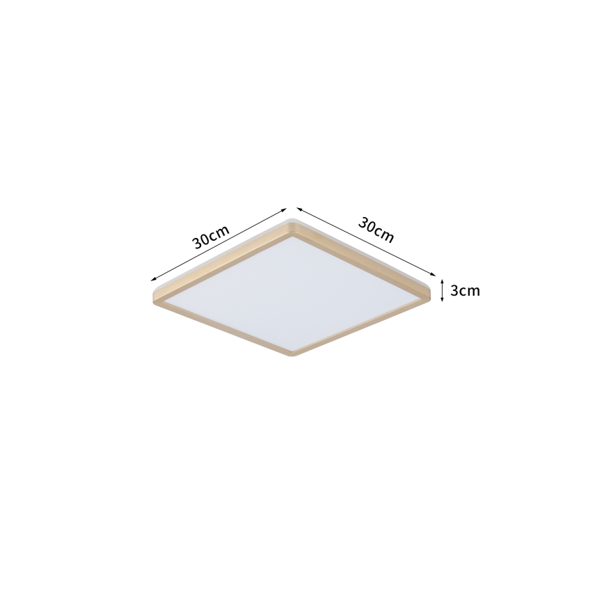 Brilagi - Lampa sufitowa LED do łazienki ULTRA SLIM LED/18W/230V 30x30 cm złota IP54