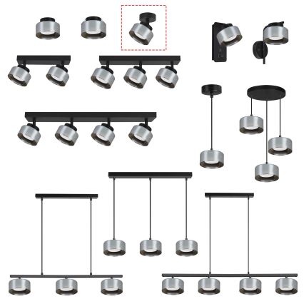 Brilagi - LED Oprawa punktowa AURA LUX 1xGX53/30W/230V śr. 13 cm czarna/przydymiona