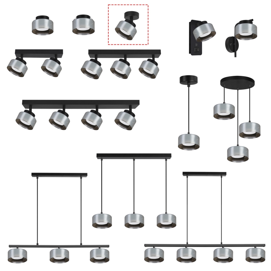 Brilagi - LED Oprawa punktowa AURA LUX 1xGX53/30W/230V śr. 13 cm czarna/przydymiona