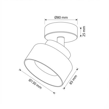 Brilagi - LED Oprawa punktowa AURA LUX 1xGX53/30W/230V śr. 13 cm czarna/przydymiona