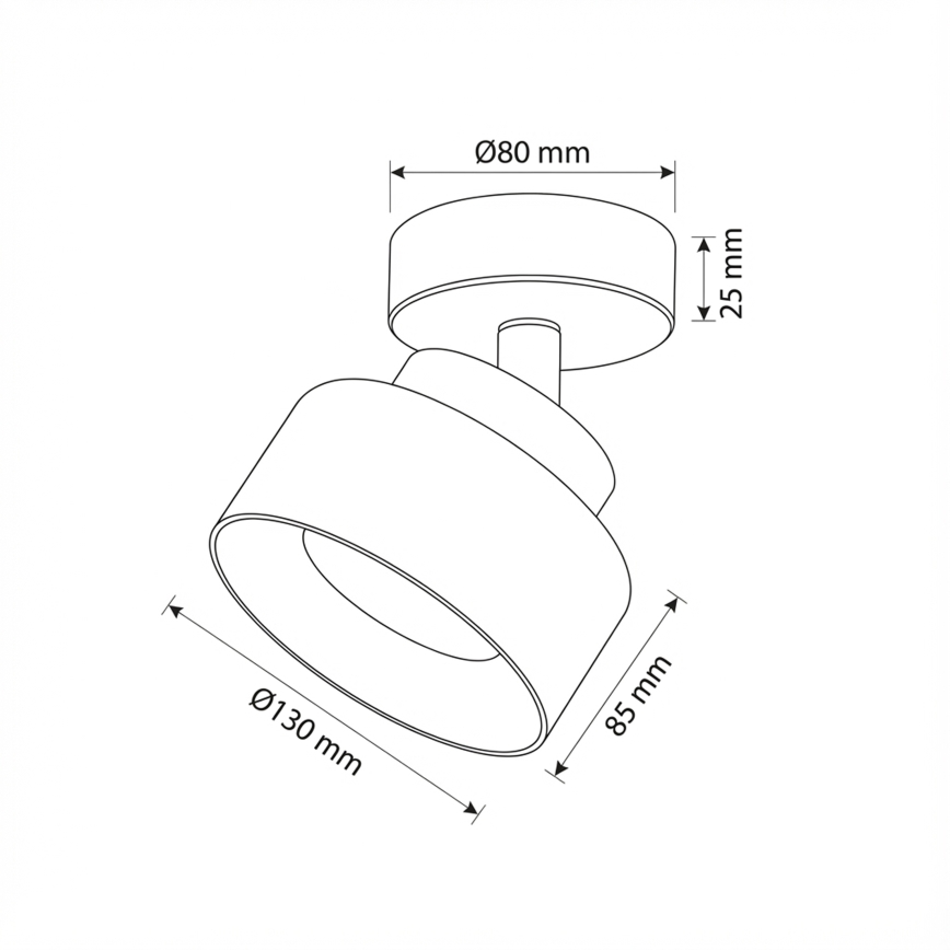 Brilagi - LED Oprawa punktowa AURA LUX 1xGX53/30W/230V śr. 13 cm czarna/przydymiona