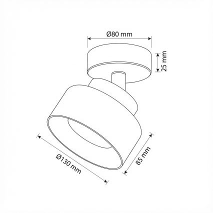 Brilagi - LED Oprawa punktowa AURA LUX 1xGX53/30W/230V śr. 13 cm czarna/złota
