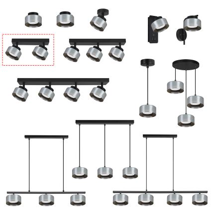 Brilagi - LED Oprawa punktowa AURA LUX 2xGX53/30W/230V czarna/przydymiona