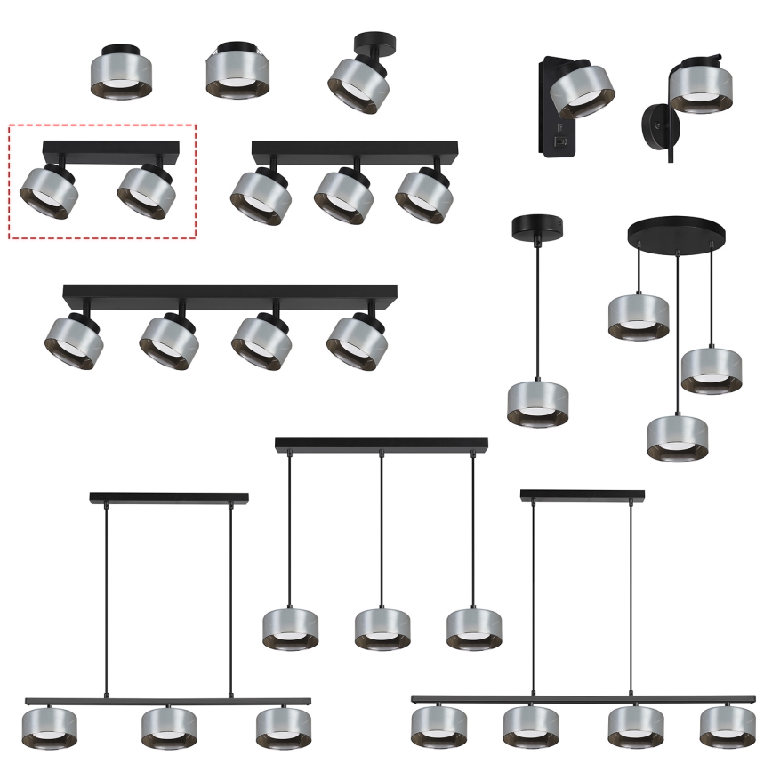 Brilagi - LED Oprawa punktowa AURA LUX 2xGX53/30W/230V czarna/przydymiona