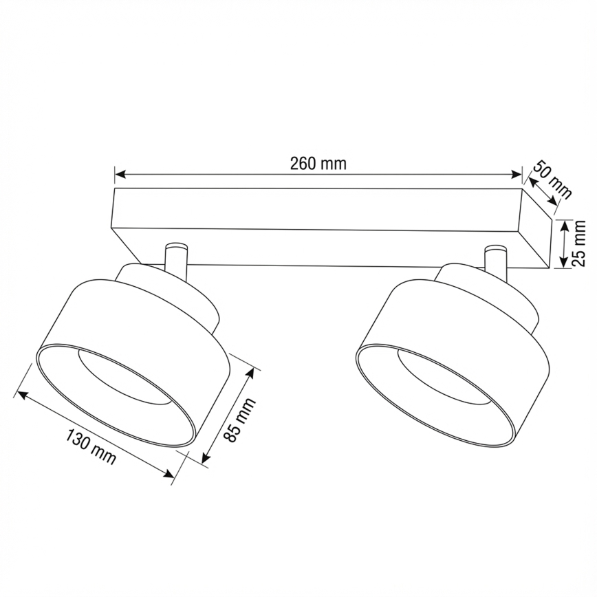 Brilagi - LED Oprawa punktowa AURA LUX 2xGX53/30W/230V czarna/złota